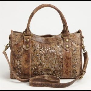 Frye Deborah Leather Studded Satchel Bag
